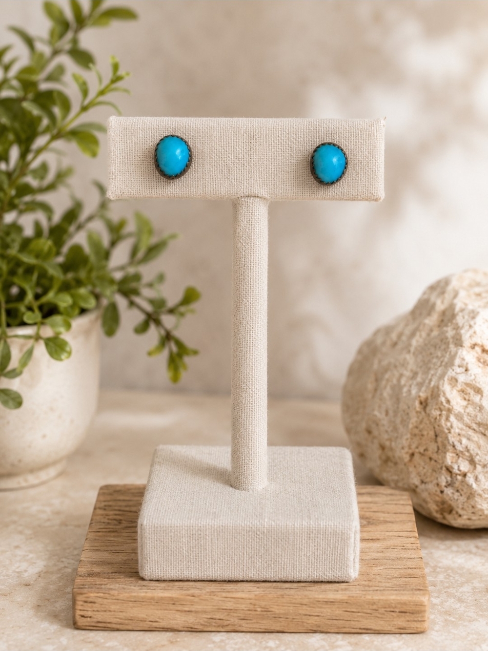 STERLING SILVER Turquoise Teardrop Stud Earrings